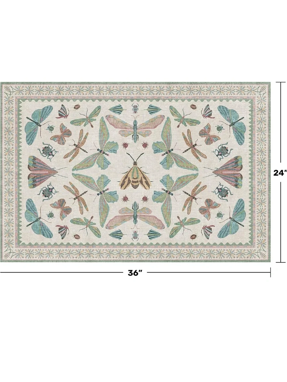 🆕 ANTHRO STYLE Rug Butterfly Moth Apothecary Soft Machine Washable Door Bathroom
